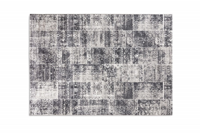 Cool Patchwork Vintage vloerkleed 'all grey'